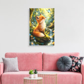 Magical fox in an enchanted forest キャンバスプリント (インサイチュ (リビング))