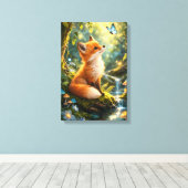 Magical fox in an enchanted forest キャンバスプリント (インサイチュ (ウッドフロア))