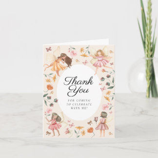Magical Garden Floral Fairy Birthday Party サンキューカード