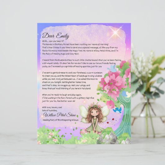 Magical Get Well Fairy Keepsake Letter For Kids (スタンド正面)