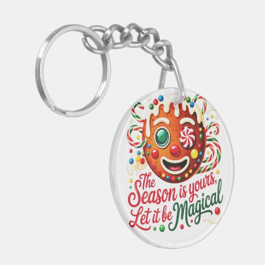 Magical Gingerbread Man Keychain: Cute Christmas  キーホルダー (正面左)