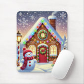 Magical Gingerbread Wonderland: Festive Snowman an マウスパッド (マウス)