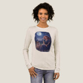 Magical Girl and Kitten - Starry Night Dream Cat トライブレンドTシャツ (正面全体)