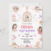 Magical Girls Fairy 1st Birthday Invitation 招待状 (正面)