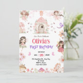 Magical Girls Fairy 1st Birthday Invitation 招待状 (スタンド正面)