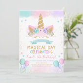 Magical Glitter Unicorn Birthday 招待状 (スタンド正面)
