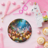 Magical Glowing Flowers Heart Garden  ペーパープレート (パーティー)