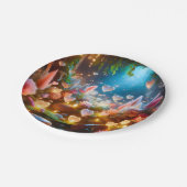 Magical Glowing Flowers Heart Garden  ペーパープレート (アングル)