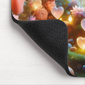 Magical Glowing Flowers Heart Garden  マウスパッド (コーナー)