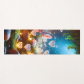 Magical Glowing Flowers Heart Garden  ヨガマット (正面(横))