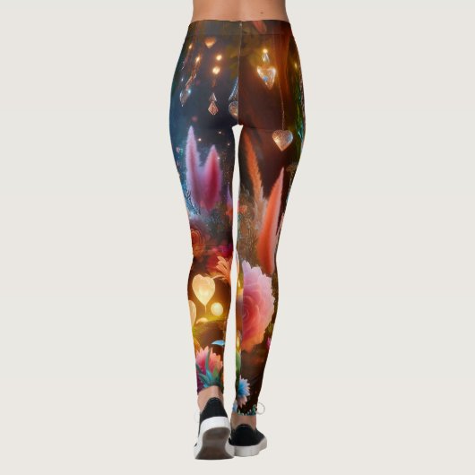 Magical Glowing Flowers Heart Garden レギンス (裏面)