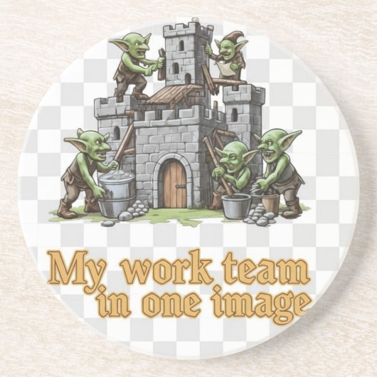 Magical gnome castle fantasy design gift コースター (正面)