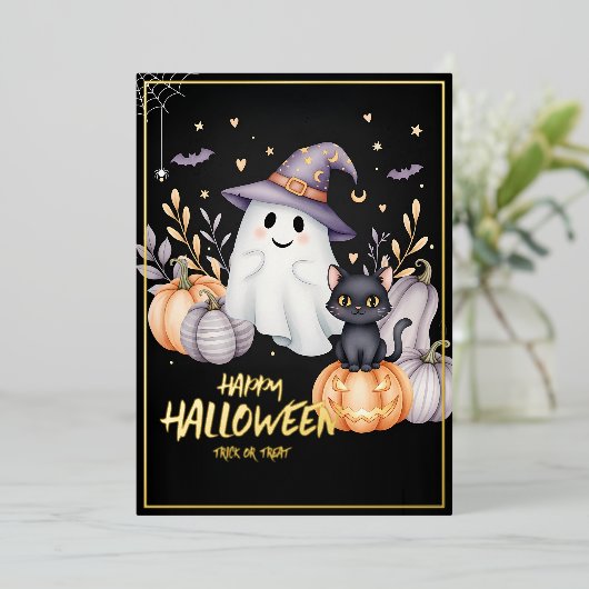 Magical Halloween Party 箔招待状 (立ち正面)