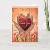 Magical Hands holding Heart thank you card カード (正面)