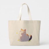Magical Happy Plump Cat Tote Bag ラージトートバッグ (裏面)