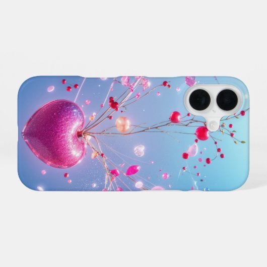 Magical Heart - Sparkling Love Tree Phone Case iPhone 16ケース (裏面横)