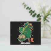 Magical Ireland Map Leprechaun Rainbow ポストカード (スタンド正面)