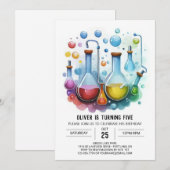 Magical Kids' Discovery Scientist誕生日 招待状 (正面/裏面)