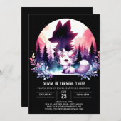 Magical Kids Wolf Birthday 招待状 (正面/裏面)