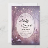 Magical Lavender Fairy Lights Baby Shower 招待状 (正面)