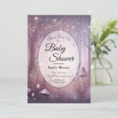 Magical Lavender Fairy Lights Baby Shower 招待状 (スタンド正面)