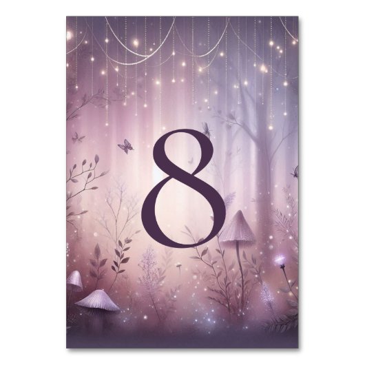 Magical Lavender Fairy Lights Wedding テーブルナンバー (正面)