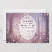 Magical Lavender Fairy Lights Wedding 招待状 (正面)