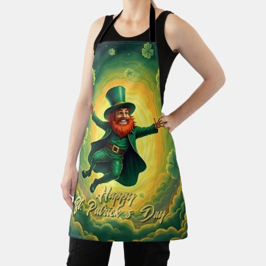 Magical Leprechaun St. Patrick’s Day Art エプロン (インサイチュ)