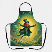 Magical Leprechaun St. Patrick’s Day Art エプロン (正面)