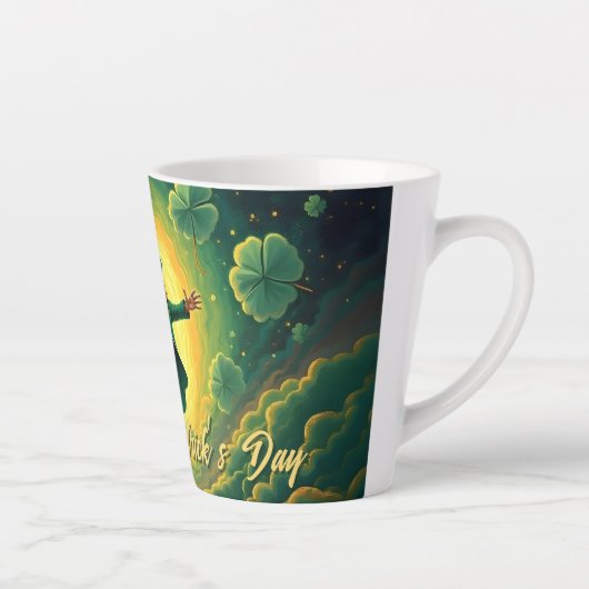 Magical Leprechaun St. Patrick’s Day Art カフェラテマグ (右)