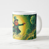 Magical Leprechaun St. Patrick’s Day Art ジャンボコーヒーマグカップ (正面右)