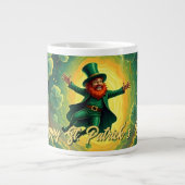 Magical Leprechaun St. Patrick’s Day Art ジャンボコーヒーマグカップ (正面)