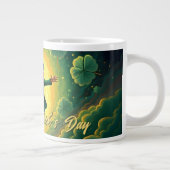 Magical Leprechaun St. Patrick’s Day Art ジャンボコーヒーマグカップ (右)