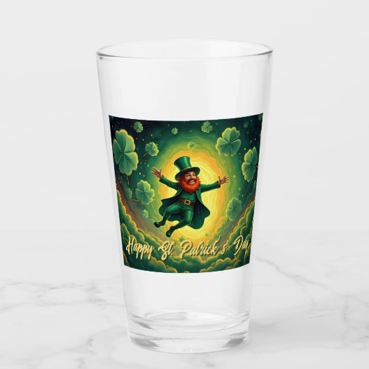 Magical Leprechaun St. Patrick’s Day Art タンブラーグラス (正面)