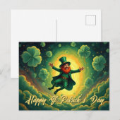 Magical Leprechaun St. Patrick’s Day Art ポストカード (正面/裏面)