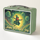 Magical Leprechaun St. Patrick’s Day Art メタルランチボックス (正面)