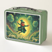 Magical Leprechaun St. Patrick’s Day Art メタルランチボックス (裏面)