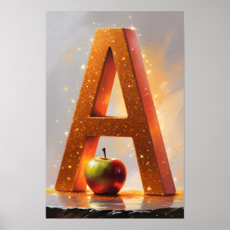 Magical Letter A Wall Art Poster for Kids Room ポスター