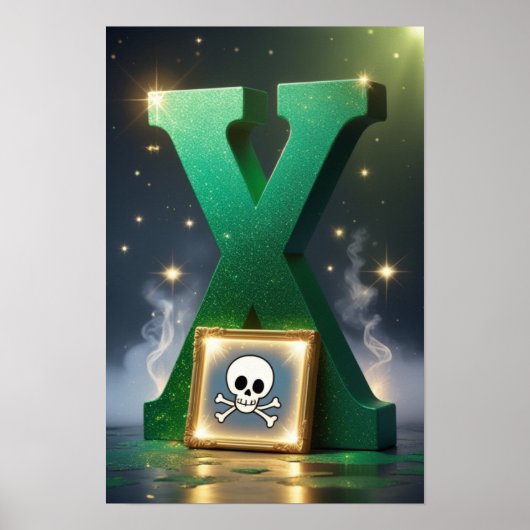 Magical Letter X Wall Art Poster for Kids Room ポスター (正面)