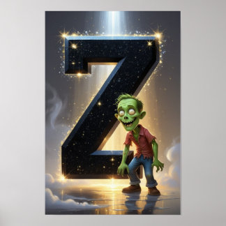Magical Letter Z Wall Art Poster for Kids Room ポスター