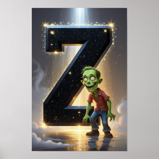 Magical Letter Z Wall Art Poster for Kids Room ポスター (正面)