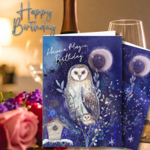 Magical Mama Baby Owl Birthday Card | Starry Night