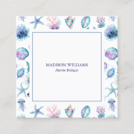 Magical marine creatures pattern marine biologist  スクエア名刺