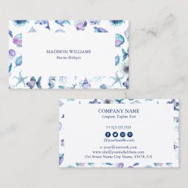 Magical marine creatures pattern marine biologist  名刺