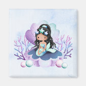 Magical Mermaid | 水彩バースデー マグネット (正面)