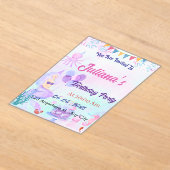 Magical  Mermaid Birthday Invitation アクリル招待状 (レイダウン)