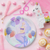Magical  Mermaid Birthday Invitation Card ペーパープレート (パーティー)