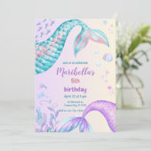Magical Mermaid Tail Under The Sea Birthday Party 招待状 (スタンド正面)