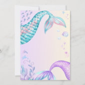 Magical Mermaid Tail Under The Sea Birthday Party 招待状 (裏面)