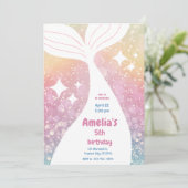 Magical Mermaid Tail Under The Sea Birthday Party 招待状 (スタンド正面)